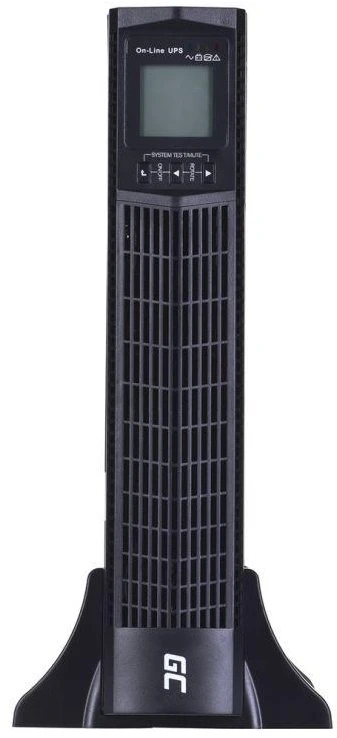 Žalias CELL UPS13 1000VA 900W nepertraukiamo maitinimo šaltinis (UPS), skirtas RTII stovo tipo serverių spintoms