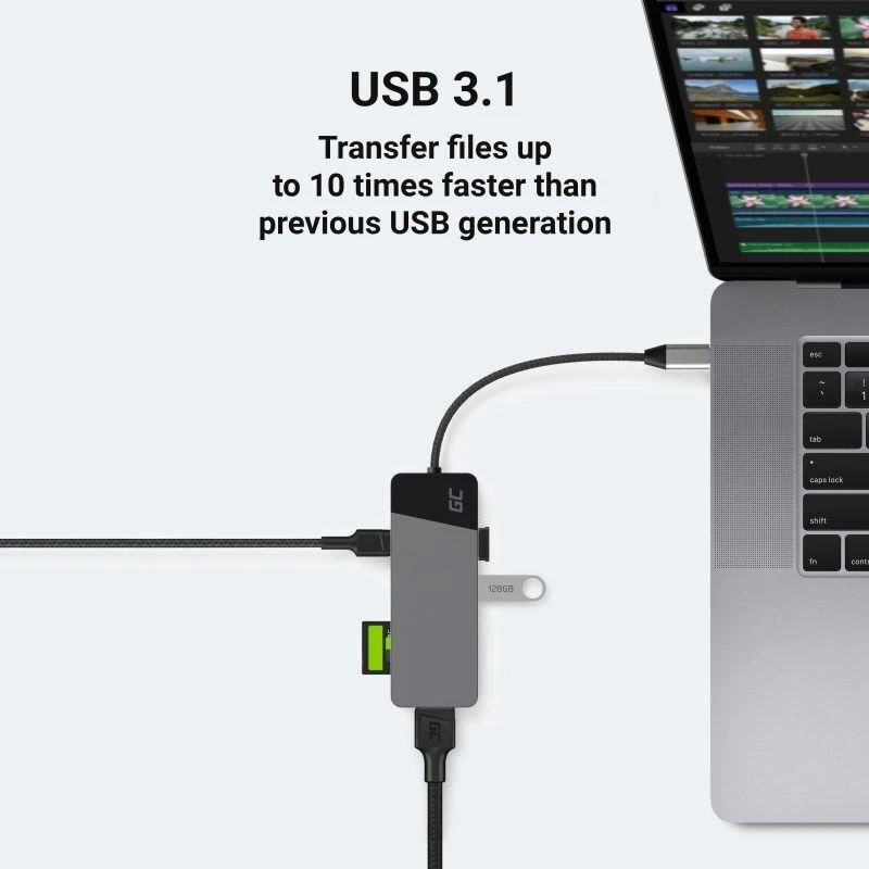 Lenovo Žalias Cell Žalias CELL HUB USB-C GC Connect 3xUSB 3.1 HDMI 4K 60Hz PD 85W