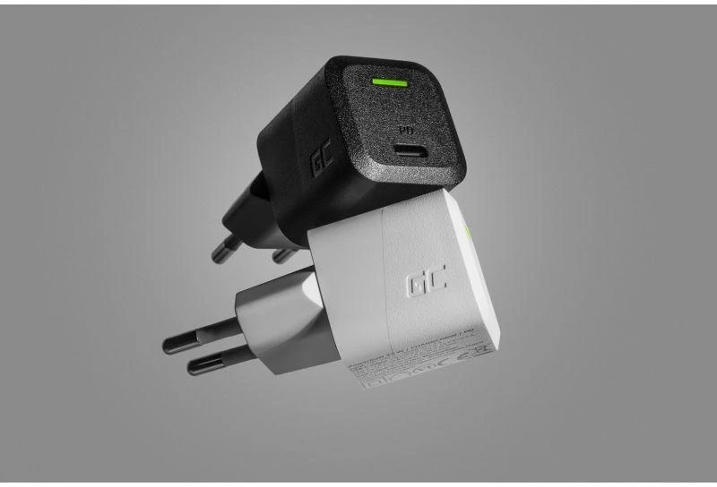 Green Cell Žalias Cell Žalias CELL Charger USB-C GaN GC PowerGaN 33W PD 3.0 QC 3.0 1x USB-C baltas