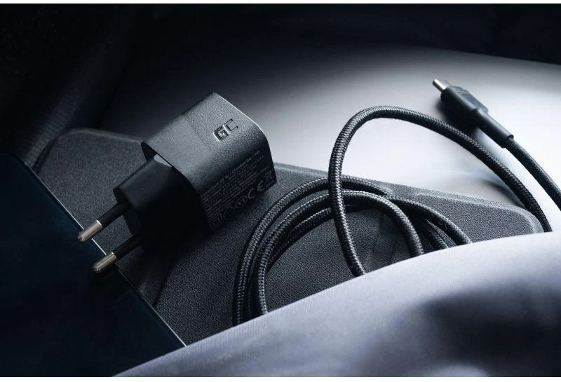 Green Cell Žalias Cell Žalias CELL Charger USB-C GaN GC PowerGaN 33W PD 3.0 QC 3.0 1x USB-C juodas