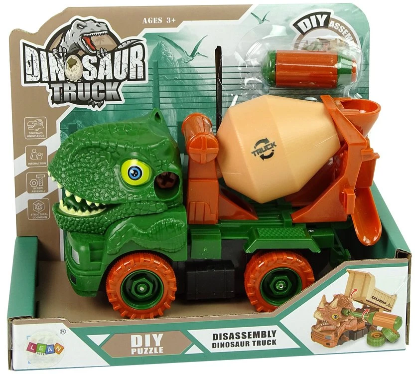 Cieżarówka Žaislinis sunkvežimis-konstruktorius su dinozauro dizainu