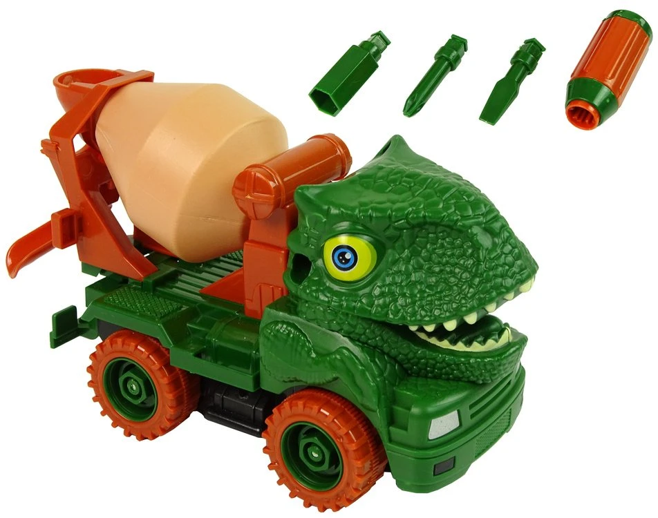 Cieżarówka Žaislinis sunkvežimis-konstruktorius su dinozauro dizainu