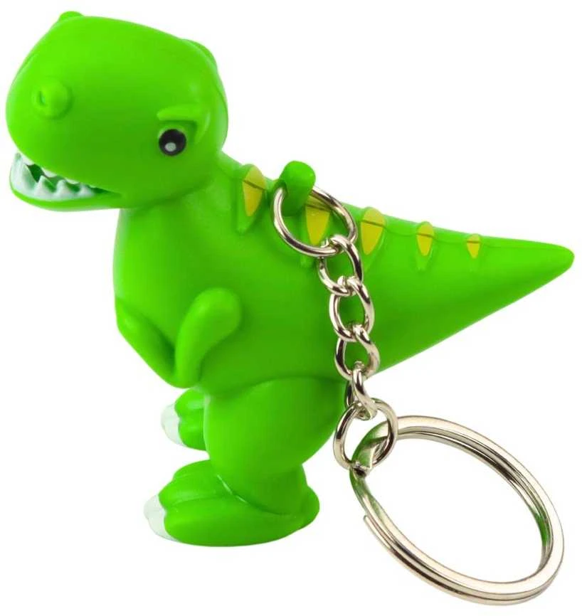 Lean Toys Dinozauras LED Raktų Pakabukas su Garsu, 6x5.5 cm