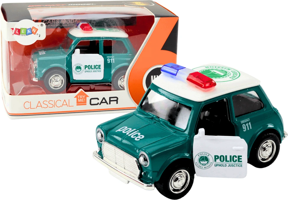 Lean Toys Klasikinis Policijos Automobilis 1:38 su Šviesomis ir Garsais
