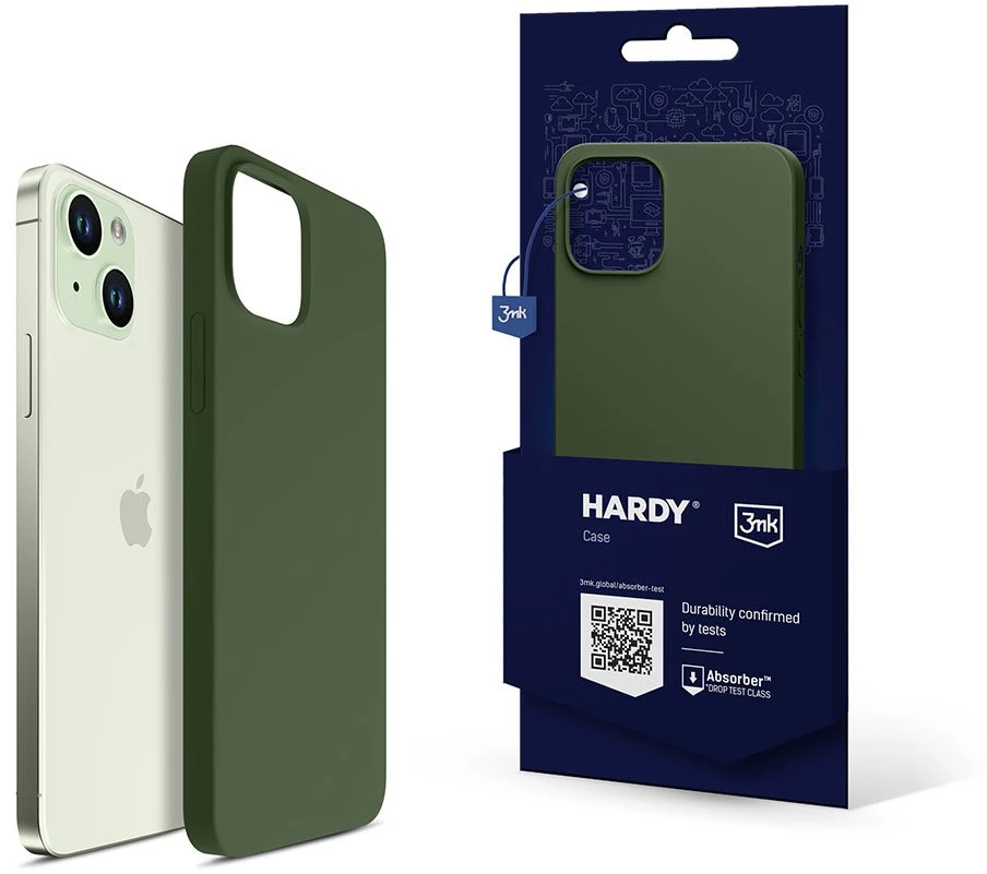Dėklas 3Mk apsauga 3mk Hardy silikoninis MagCase iPhone 15 Plus - žalias