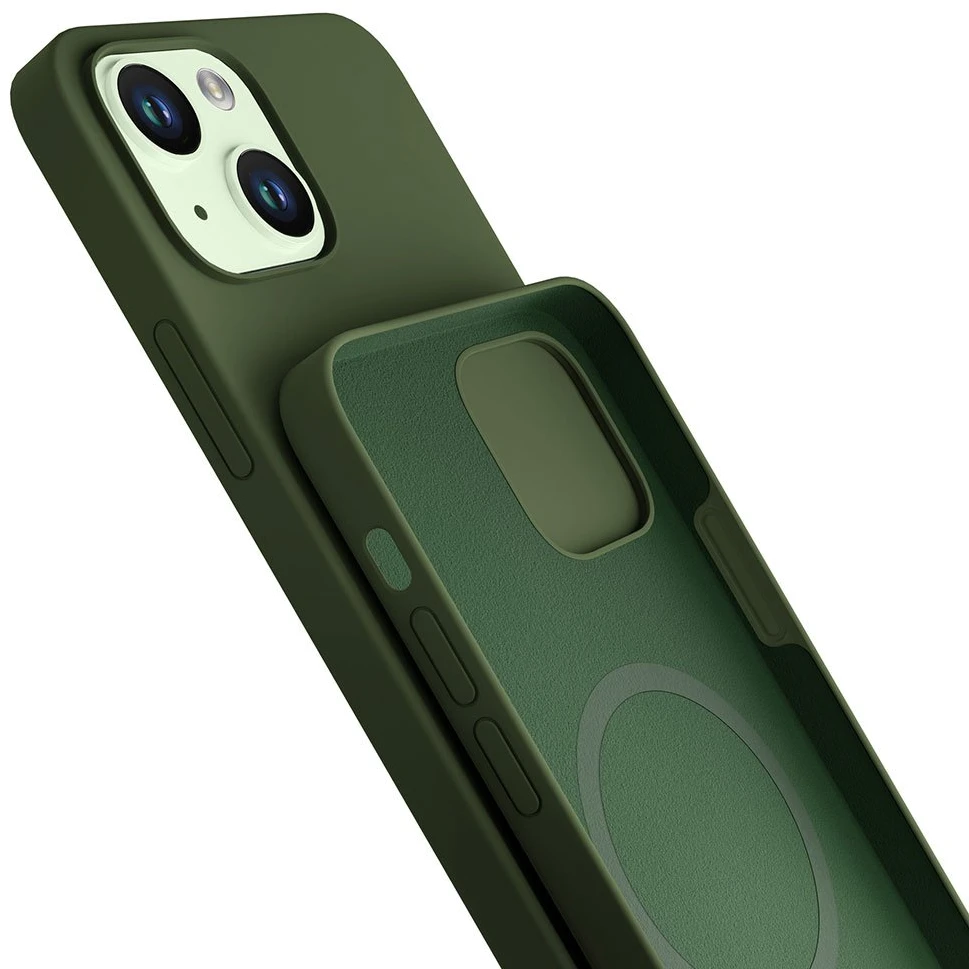 Dėklas 3Mk apsauga 3mk Hardy silikoninis MagCase iPhone 15 Plus - žalias