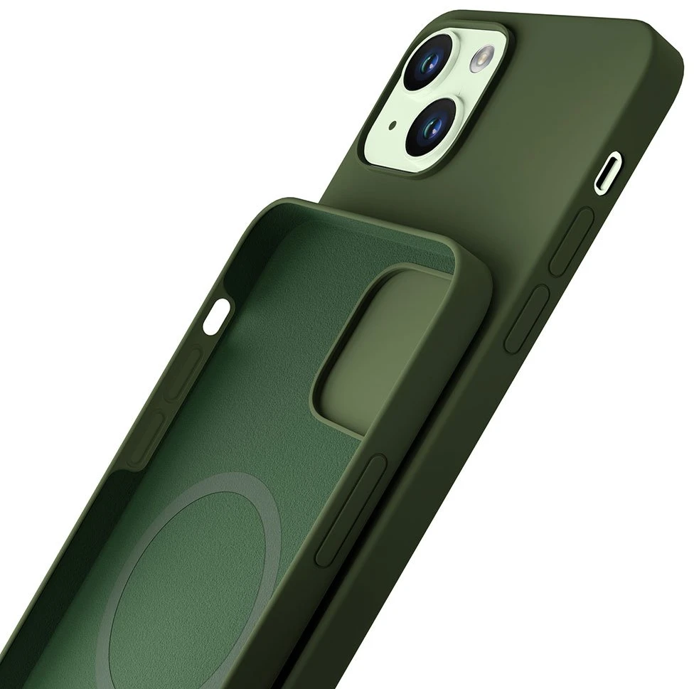 Dėklas 3Mk apsauga 3mk Hardy silikoninis MagCase iPhone 15 Plus - žalias