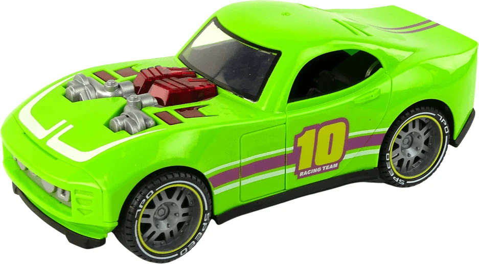 Lean Toys Žalias sportinis automobilis su garsais ir šviesomis