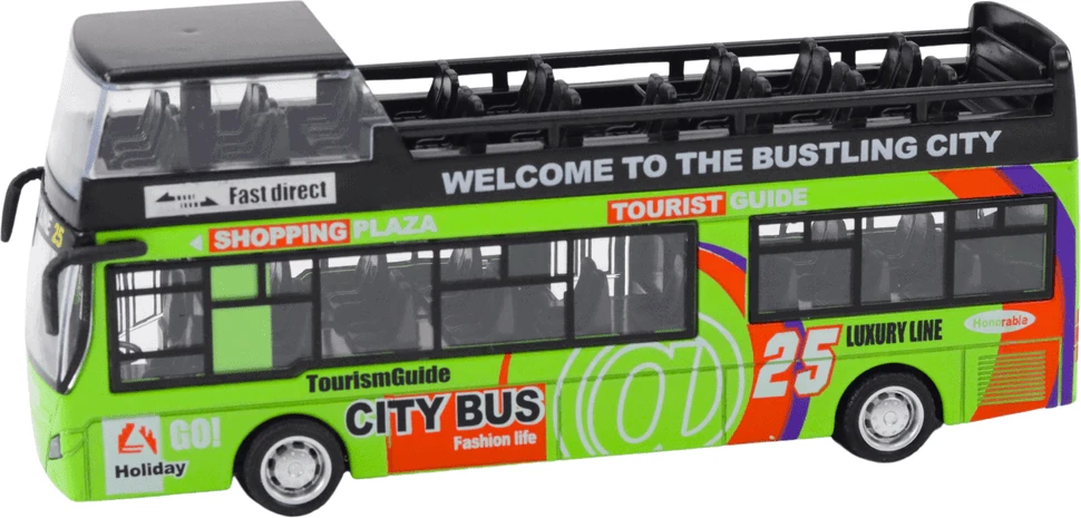 Žaislinis turistinis dviaukštis autobusas Lean Toys, 3 spalvos
