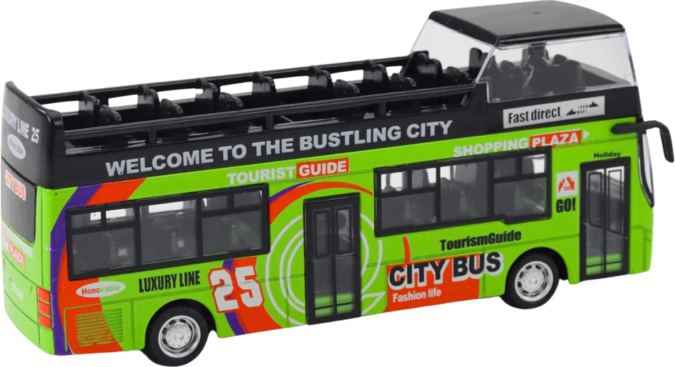 Žaislinis turistinis dviaukštis autobusas Lean Toys, 3 spalvos