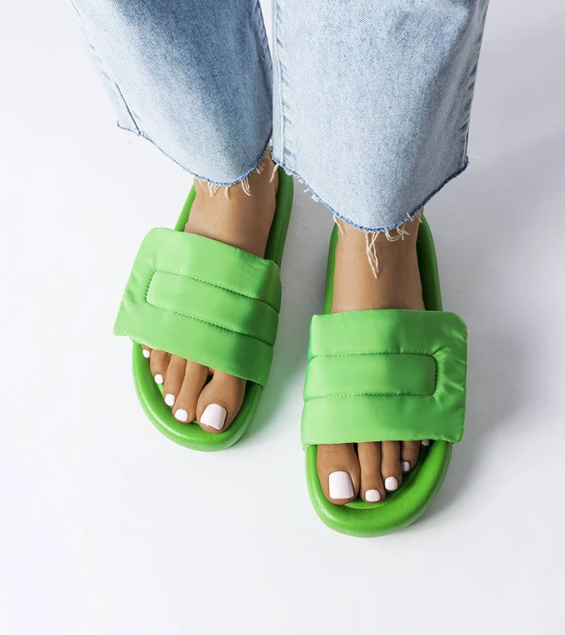 Žalios Aleron šlepetės su velcro užtrauktukais