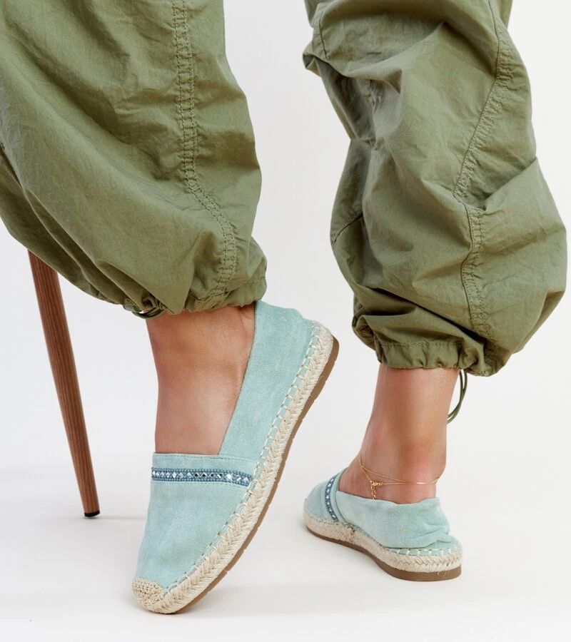 Žalios espadrilės su cirkonais Abia