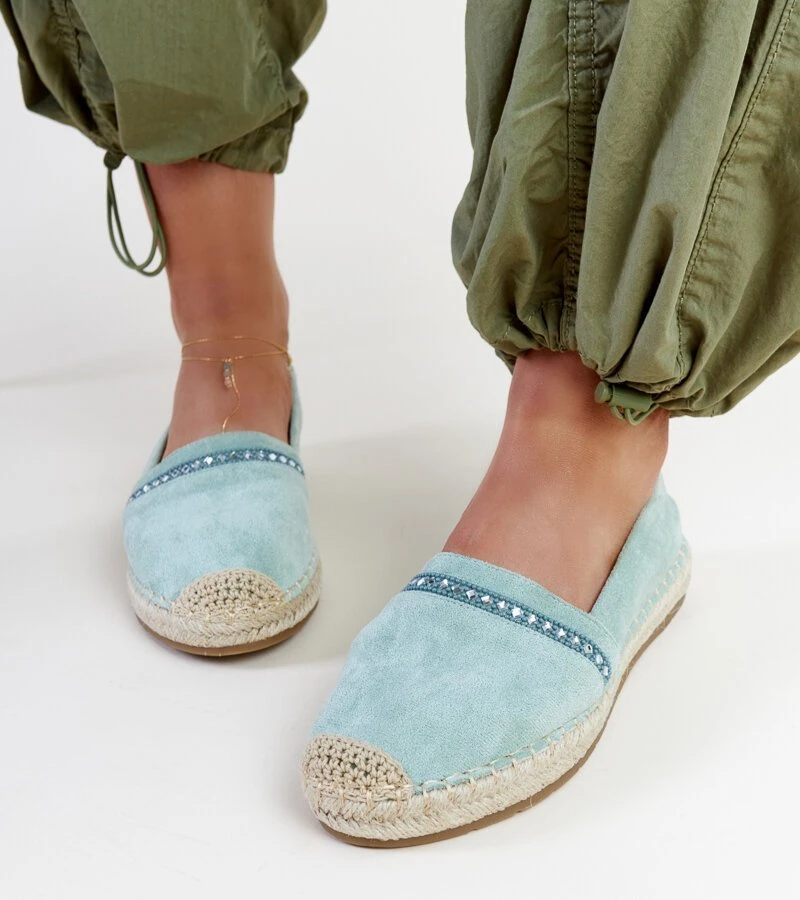 Žalios espadrilės su cirkonais Abia