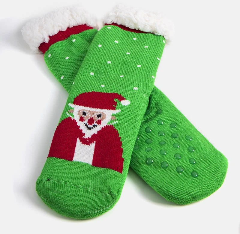 Žalios šilti kojinės su Santa Challa