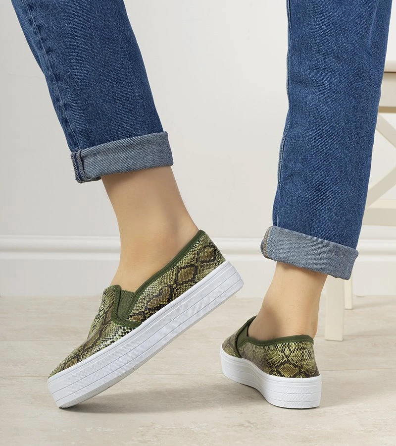 Žalios spalvos Slip On Irving sportbačiai