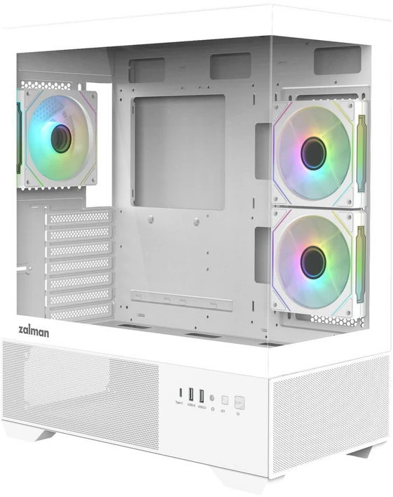 Zalman CHRONIX V2 ATX vidurinio bokšto kompiuterio korpusas, baltas