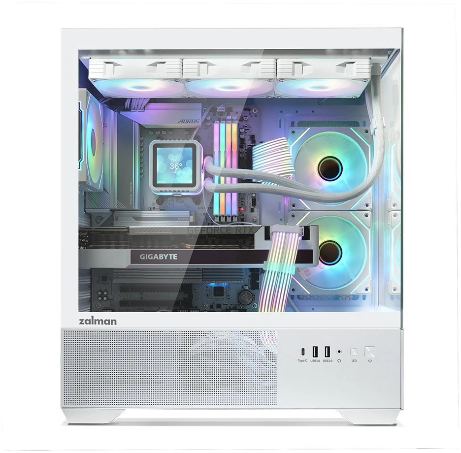 Zalman CHRONIX V2 ATX vidurinio bokšto kompiuterio korpusas, baltas