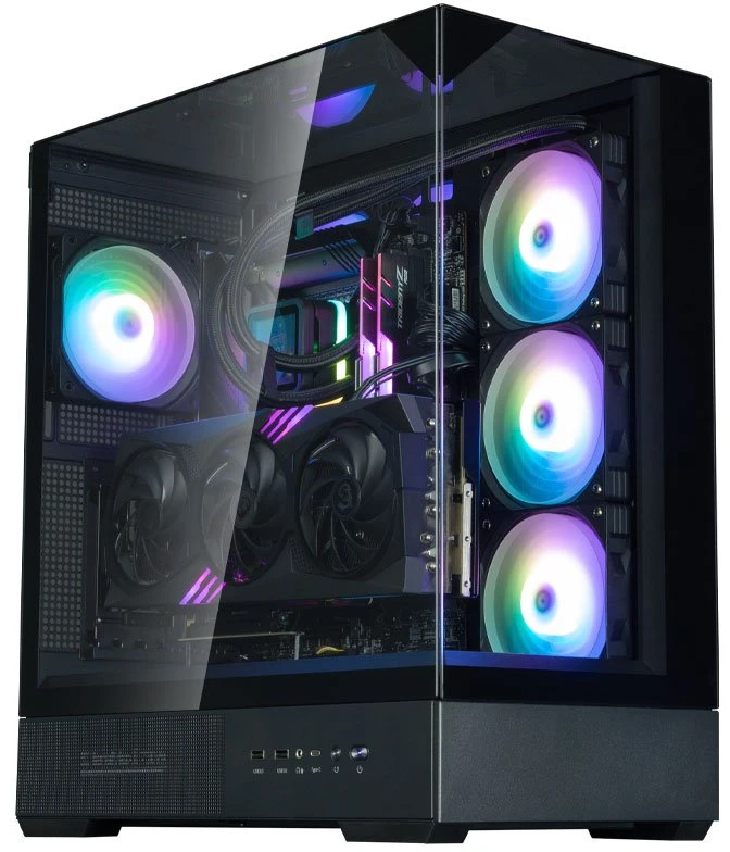Zalman P40 PRISM PLUS ATX vidurinio bokšto kompiuterio korpusas, juodas, su 4 x 120 mm ARGB ventiliatoriais