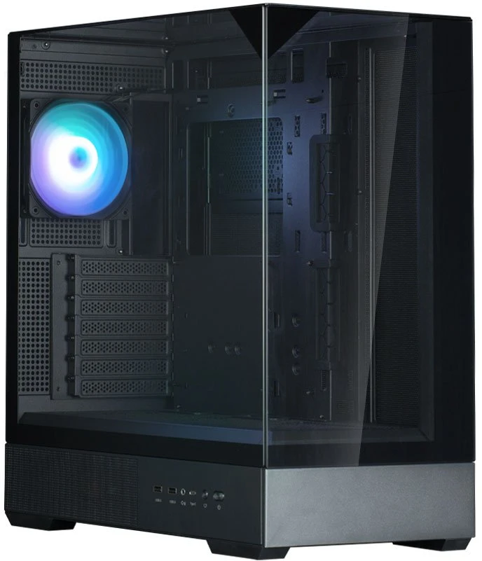 Zalman P40 PRISM PLUS ATX vidurinio bokšto kompiuterio korpusas, juodas, su 4 x 120 mm ARGB ventiliatoriais