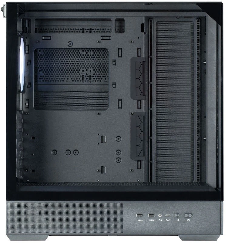 Zalman P40 PRISM PLUS ATX vidurinio bokšto kompiuterio korpusas, juodas, su 4 x 120 mm ARGB ventiliatoriais
