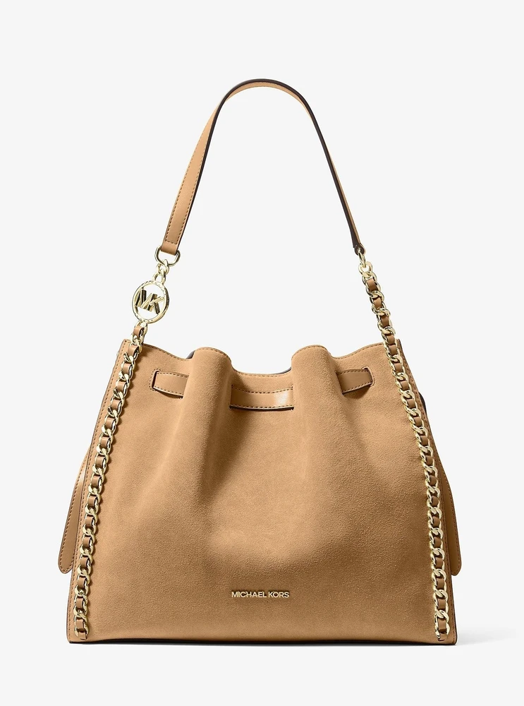 Zamszowa torebka maišelis Michael Kors 35F4G4ML3S, camelowa