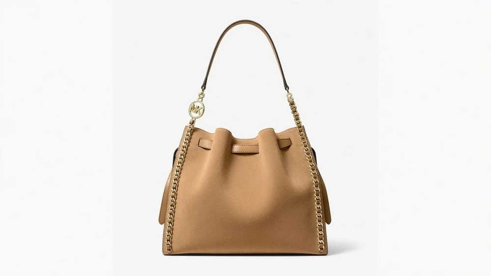 Zamszowa torebka maišelis Michael Kors 35F4G4ML3S, camelowa