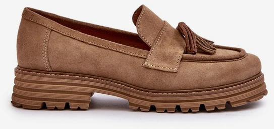 Zazoo 3469 Suede moteriški auliniai bateliai su kutais Smėlio spalvos