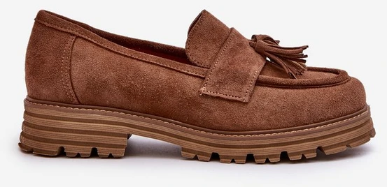 Zazoo 3469 Suede moteriški mokasinai su kutais, rudos spalvos