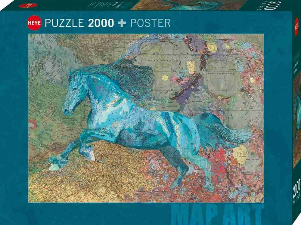 Žemėlapio menas - Žemėlapio arklys - HEYE dėlionė 2000 dalių
