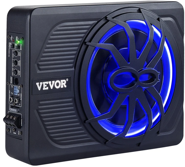 Vevor 10 colių 440W po sėdyne sumontuotas automobilio žemų dažnių garsiakalbis
