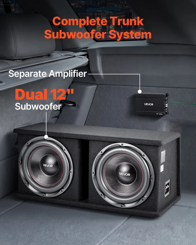 Vevor Automobilio subvuferio ir stiprintuvo komplektas