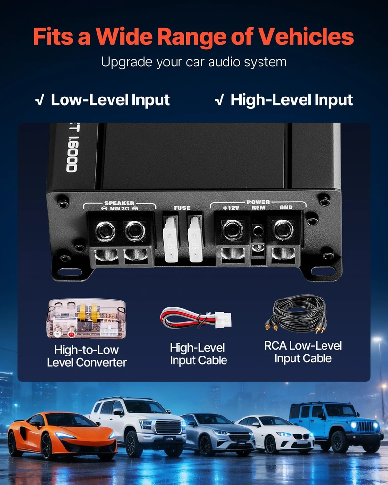 VEVOR Automobilio subvuferio ir stiprintuvo komplektas