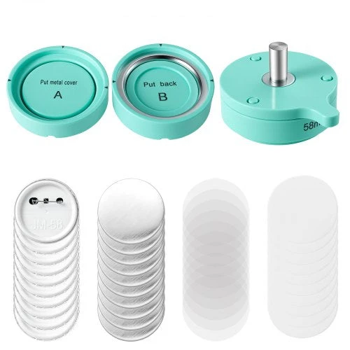 Ženkliukų gamybos rinkinys VEVOR JM-HC58, 200 vnt., 58 mm