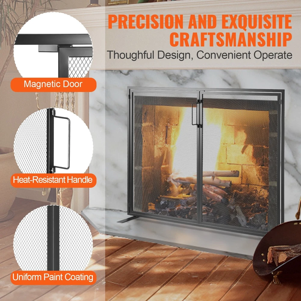 VEVOR Židinio ekranas vienos dalies su durelėmis
