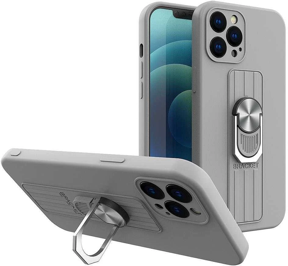 Hurtel Ring silikoninis dėklas skirtas iPhone 13 mini, sidabrinis