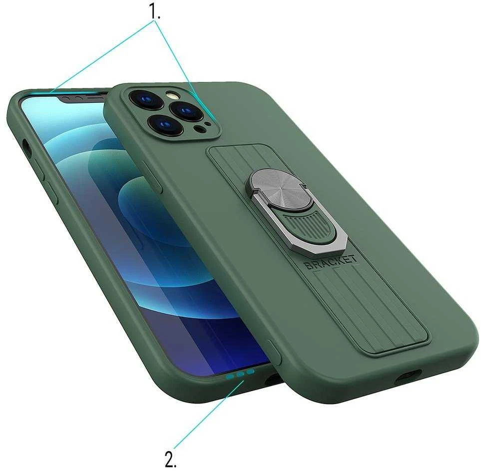 Hurtel Ring silikoninis dėklas skirtas iPhone 13 mini, sidabrinis