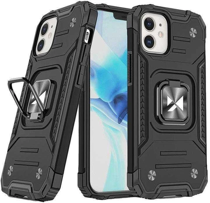 Wozinsky Ring Armor tvirtas hibridinis dėklas skirtas iPhone 14 Max, juodas