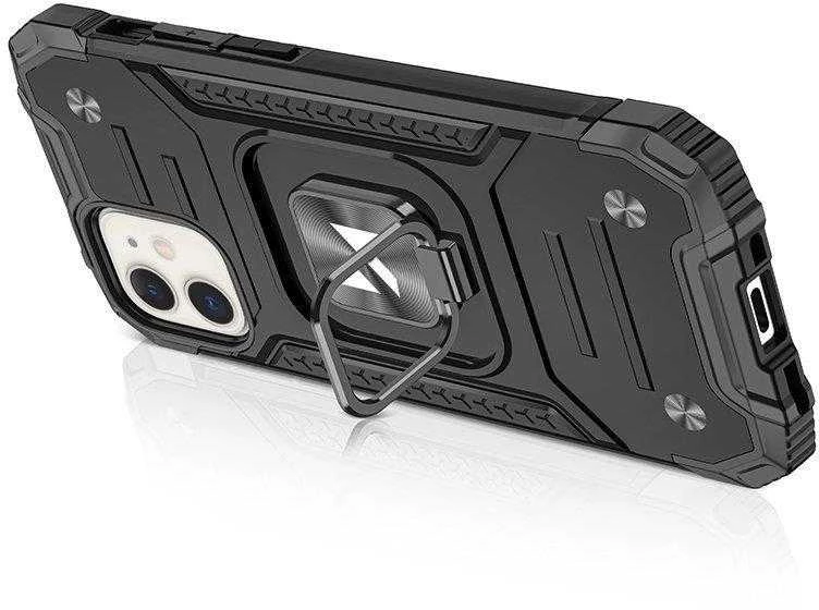 Wozinsky Ring Armor tvirtas hibridinis dėklas skirtas iPhone 14 Max, juodas