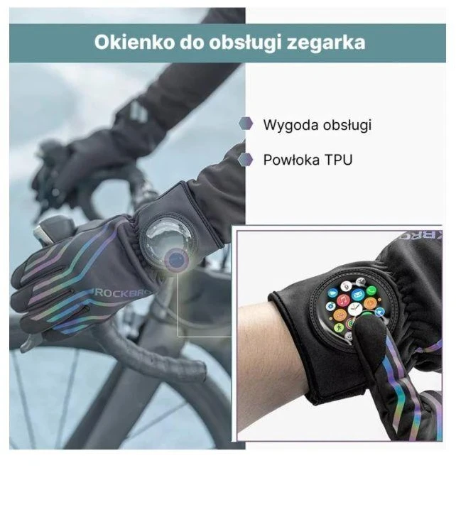 Žieminės Dviračių Pirštinės Juodos 2XL Rockbros