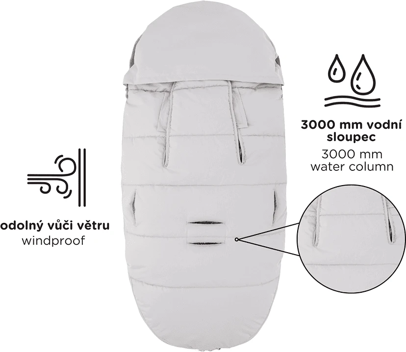 Žieminis miegmaišis vežimėliui 4 viename Petite&Mars Comfy, chaki