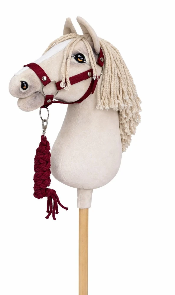 Super Hobby Horse Raitelio žirgo komplektas vaikams su pavadėliu, bordo