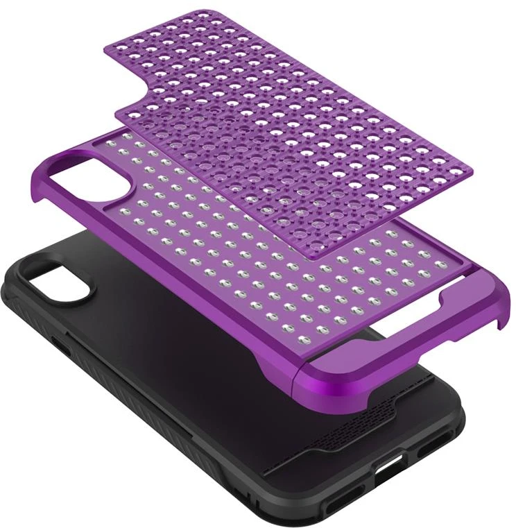Zizo Star Diamond Hybrid dėklas skirtas Apple iPhone X Violetinė/Juodas