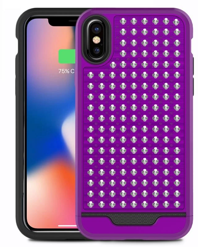 Zizo Star Diamond Hybrid dėklas skirtas Apple iPhone X Violetinė/Juodas