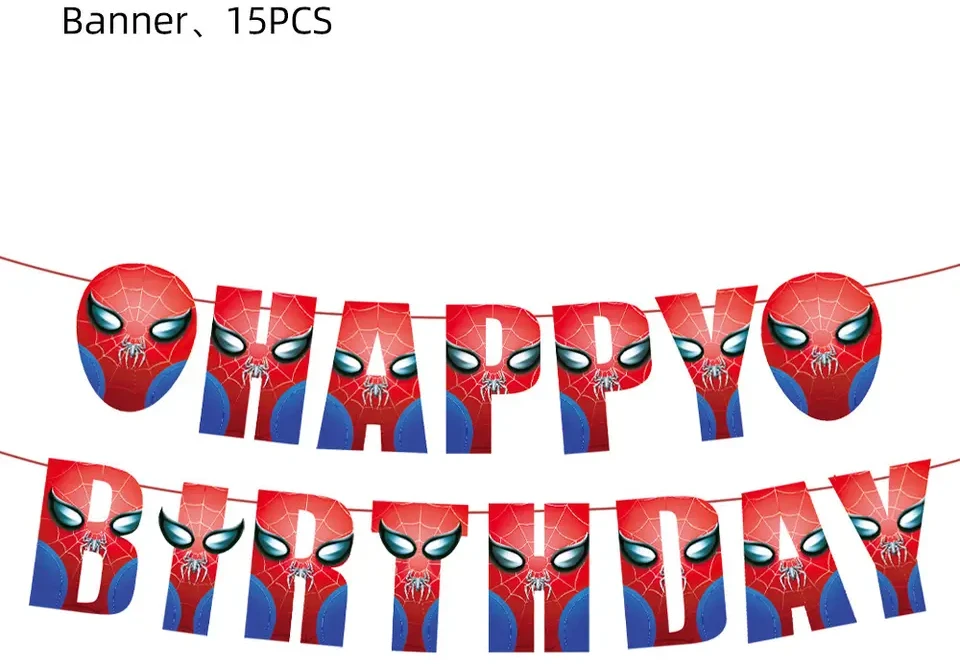 „Žmogus voras” (Spiderman) Gimtadienio Vienkartinių Indų 12 Dalių Rinkinys