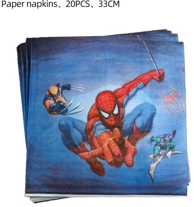 „Žmogus voras” (Spiderman) Gimtadienio vienkartinių Indų 60 vnt Rinkinys