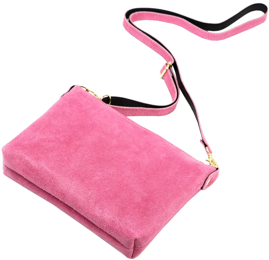 Vera Pelle Torebka Damska Listonoszka Skórzana Mała Złote Okucia Crossbody