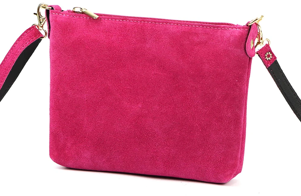 Vera Pelle Torebka Damska Listonoszka Skórzana Mała Złote Okucia Crossbody