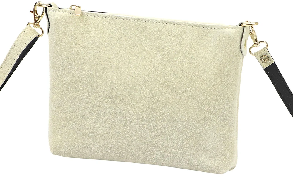 Vera Pelle Torebka Damska Listonoszka Skórzana Mała Złote Okucia Crossbody