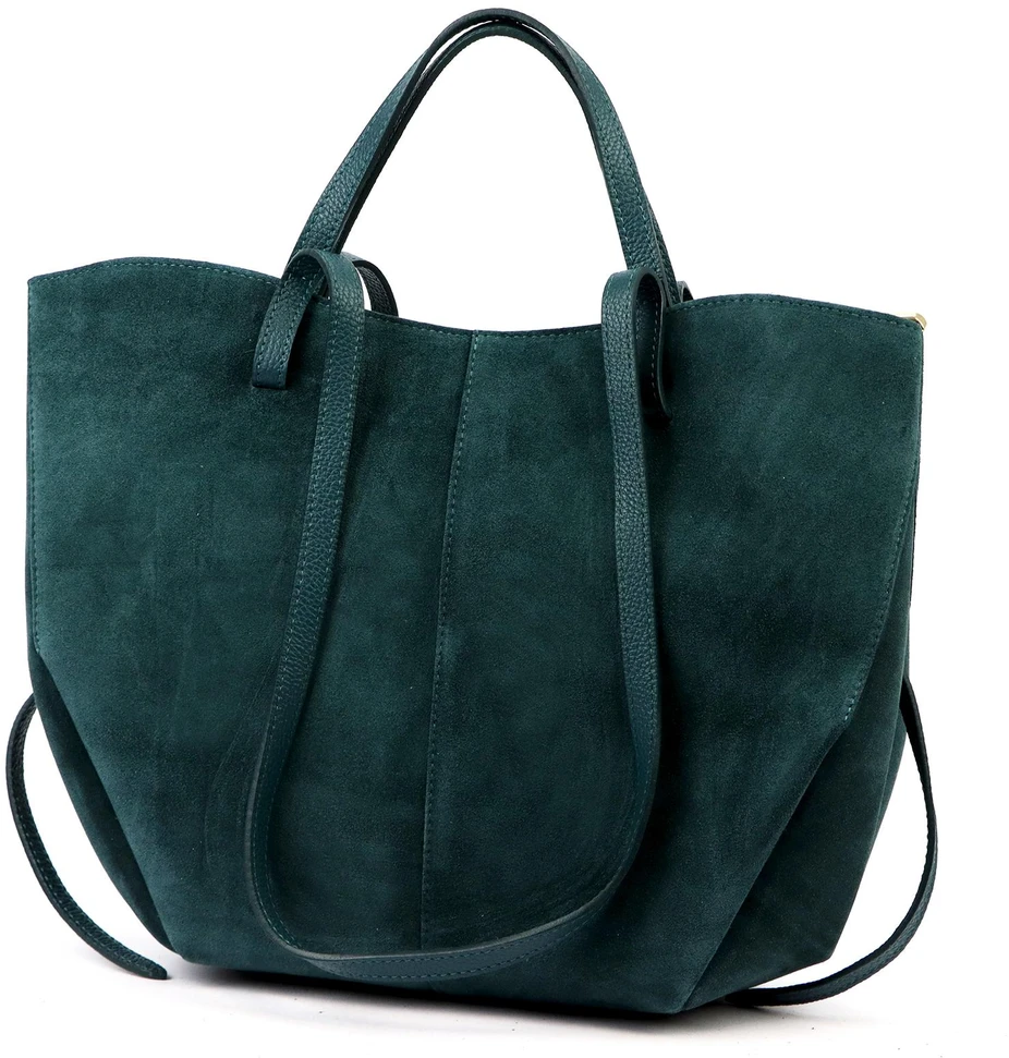 Stylowa Duża zamszowa damska shopperbag elegancka torebka na ramię Luka