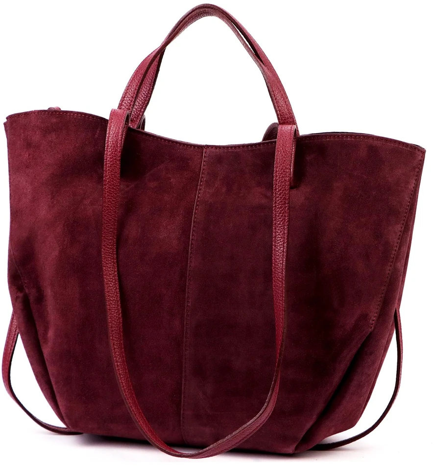 Stylowa Duża zamszowa damska shopperbag elegancka torebka na ramię Luka